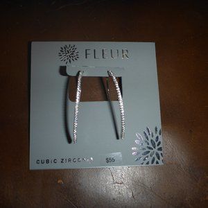 Woman's Silver Plated Brass Rhodium Wire Earings